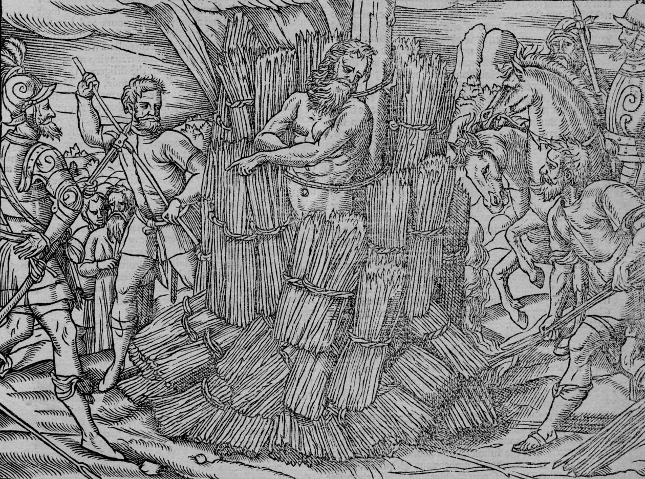 La quema del maestro Hierome de Praga, c1563 de Unbekannt