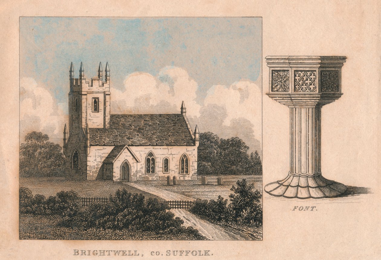 La iglesia de San Juan Bautista, Brightwell, Suffolk, siglo XIX de Unbekannt