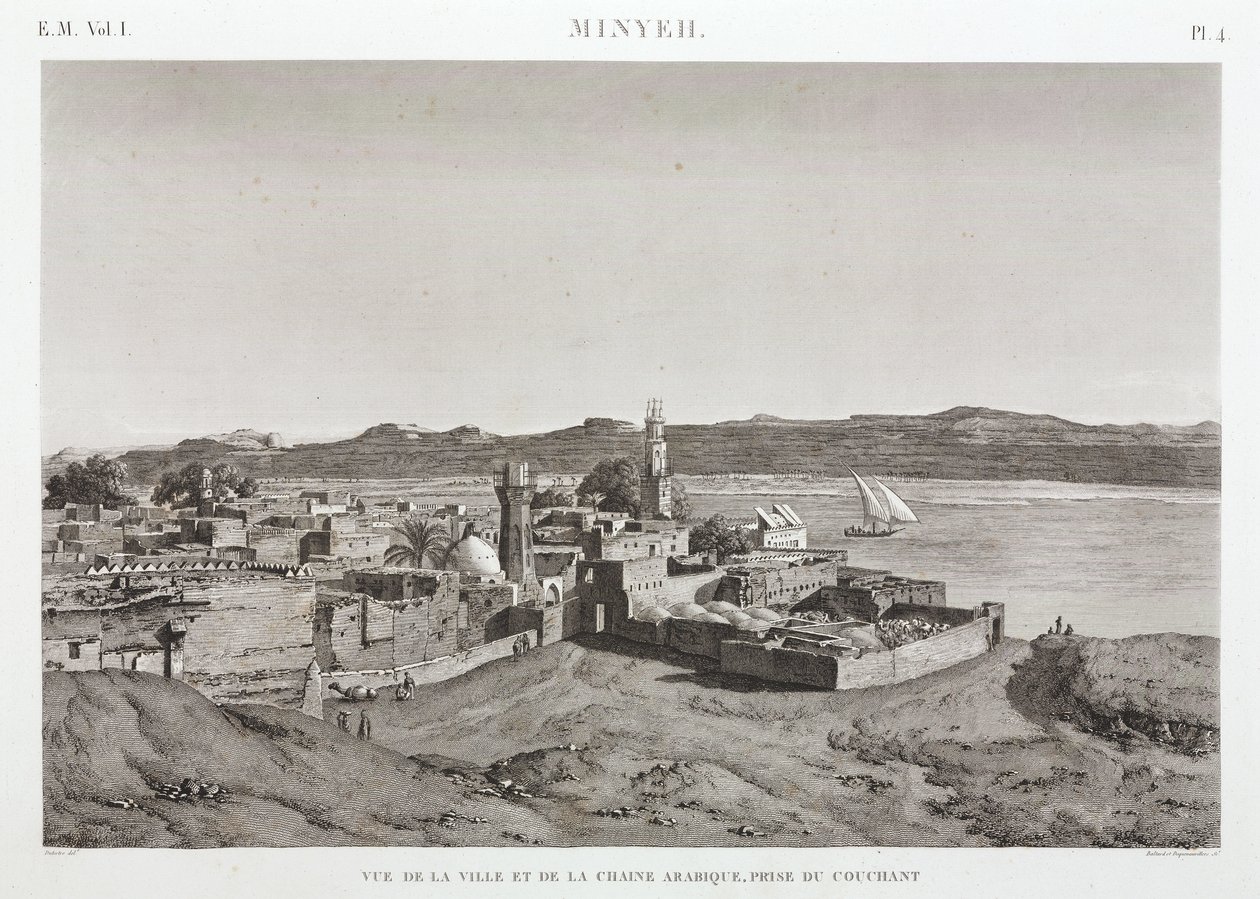 La ciudad de Al Minya y el río Nilo, Egipto de Unbekannt