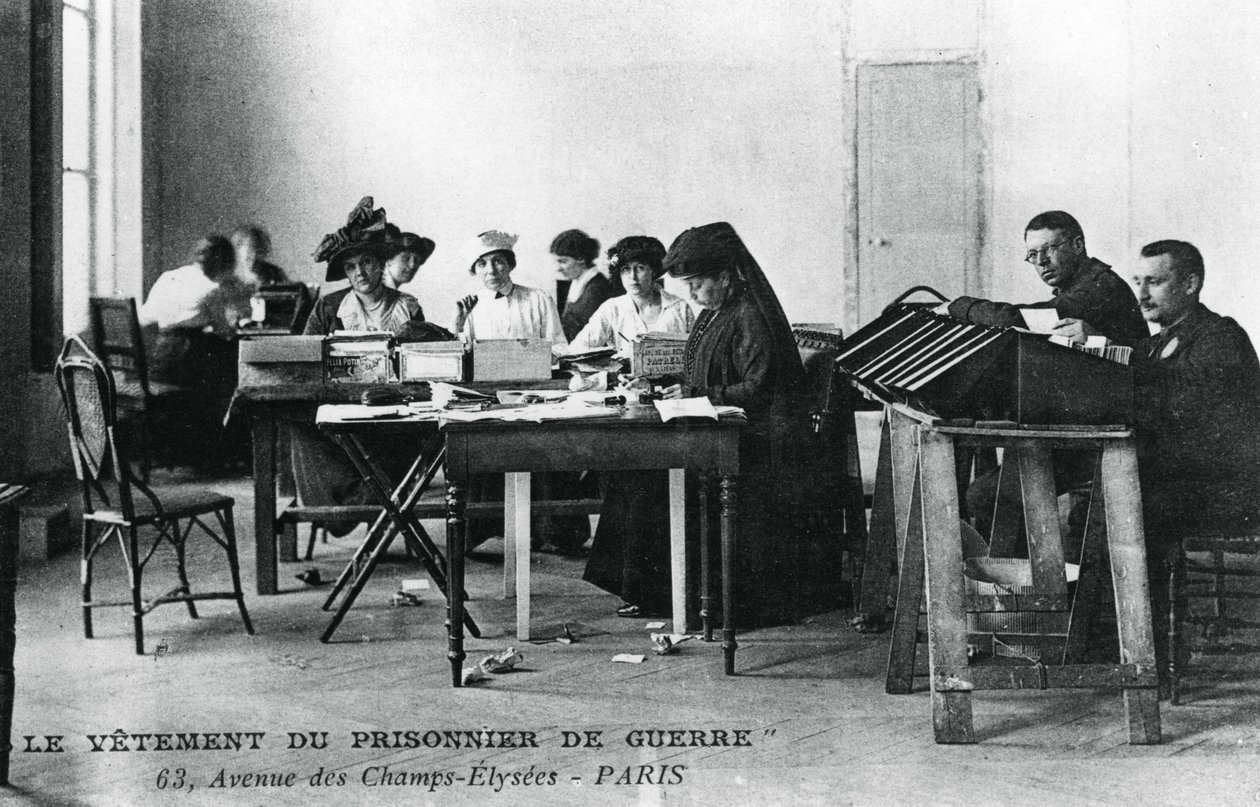 La ropa del prisionero de guerra, Campos Elíseos, París, Primera Guerra Mundial, 1914-1918 de Unbekannt