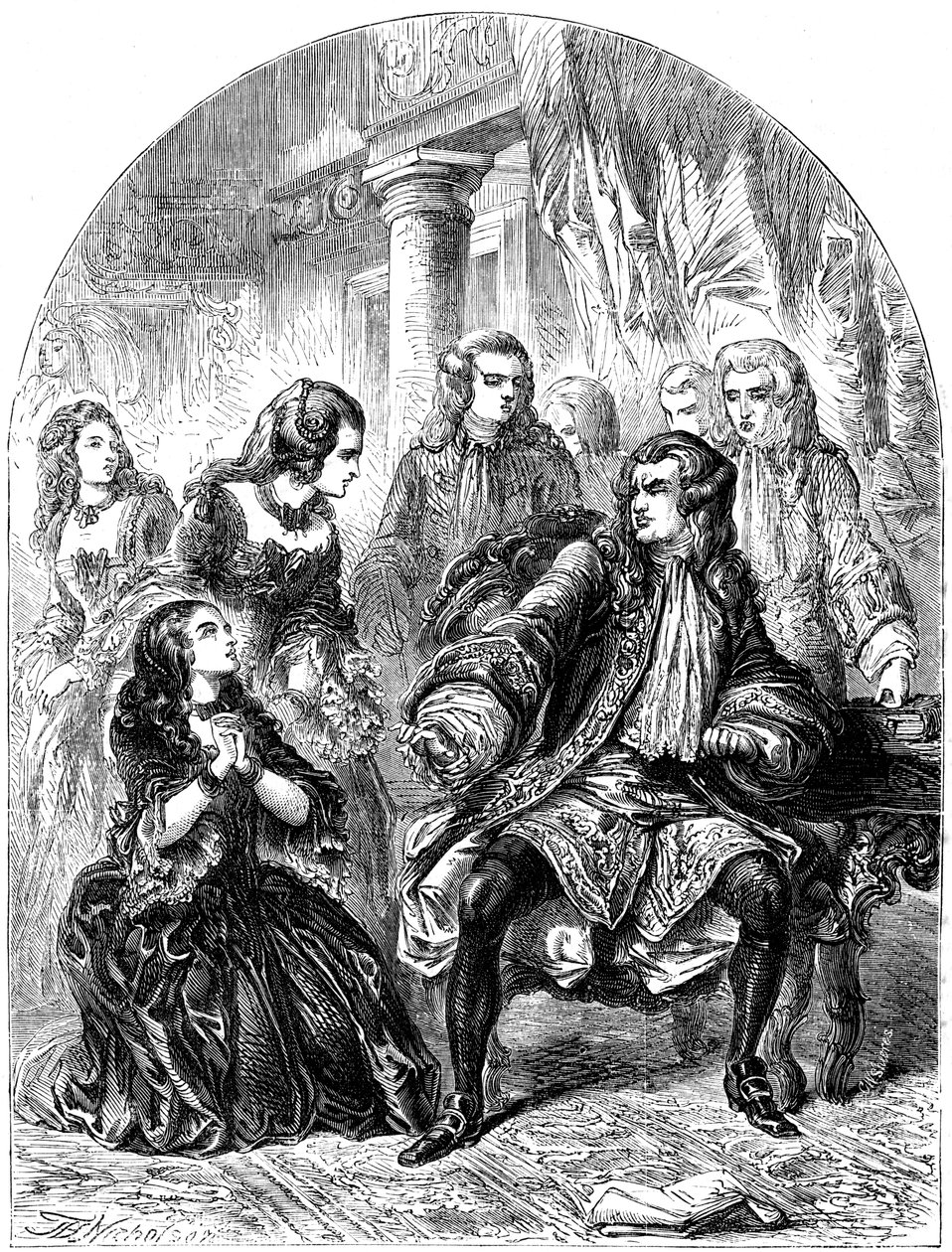 La condesa de Derwentwater suplicando por la vida de su esposo, 1715-1716 de Unbekannt