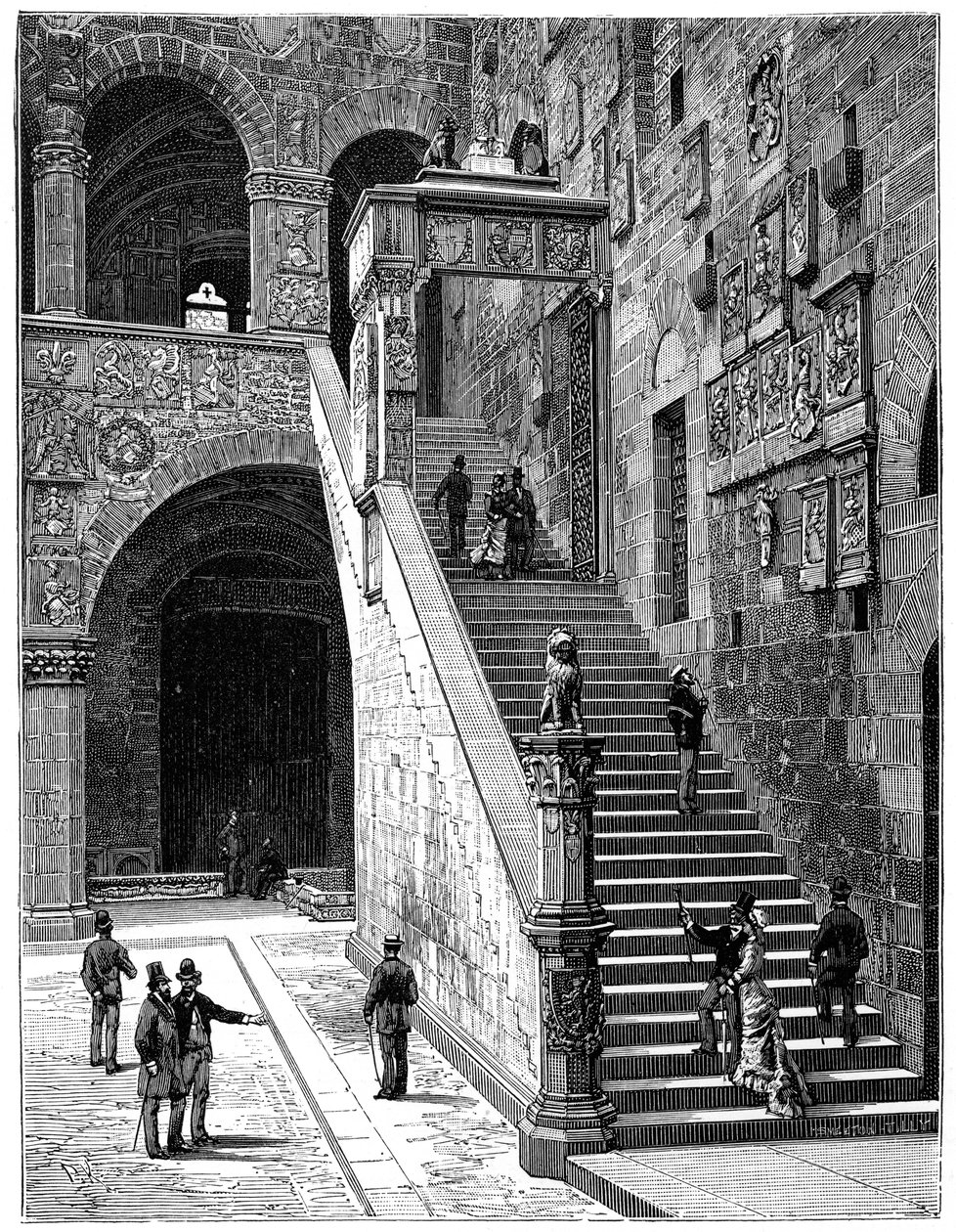 El patio del Bargello, Florencia, Italia, 1882 de Unbekannt