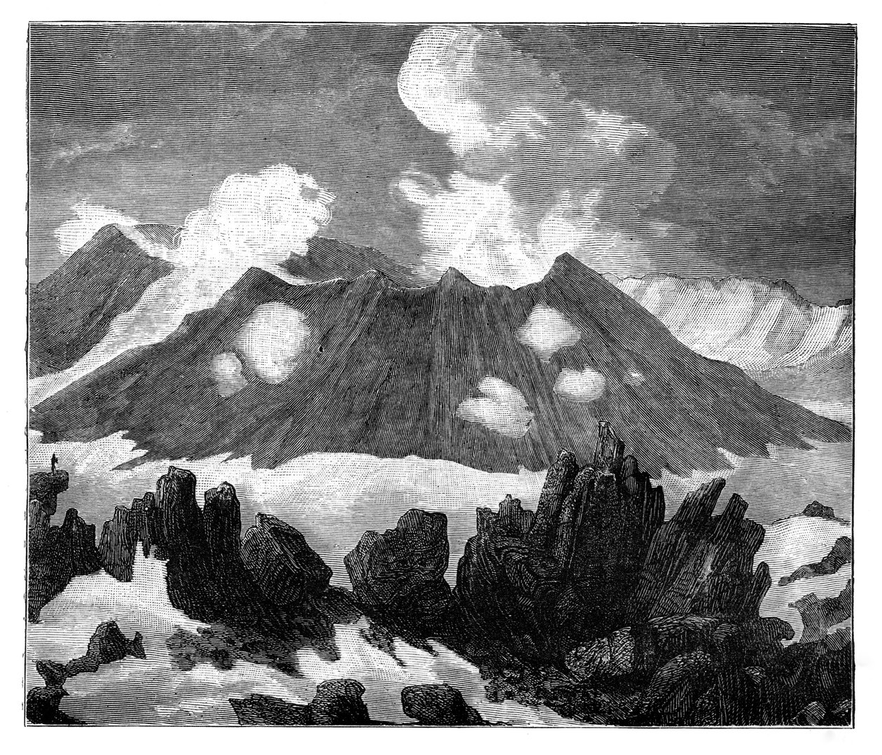El cráter del volcán Hekla, Islandia, c1890 de Unbekannt