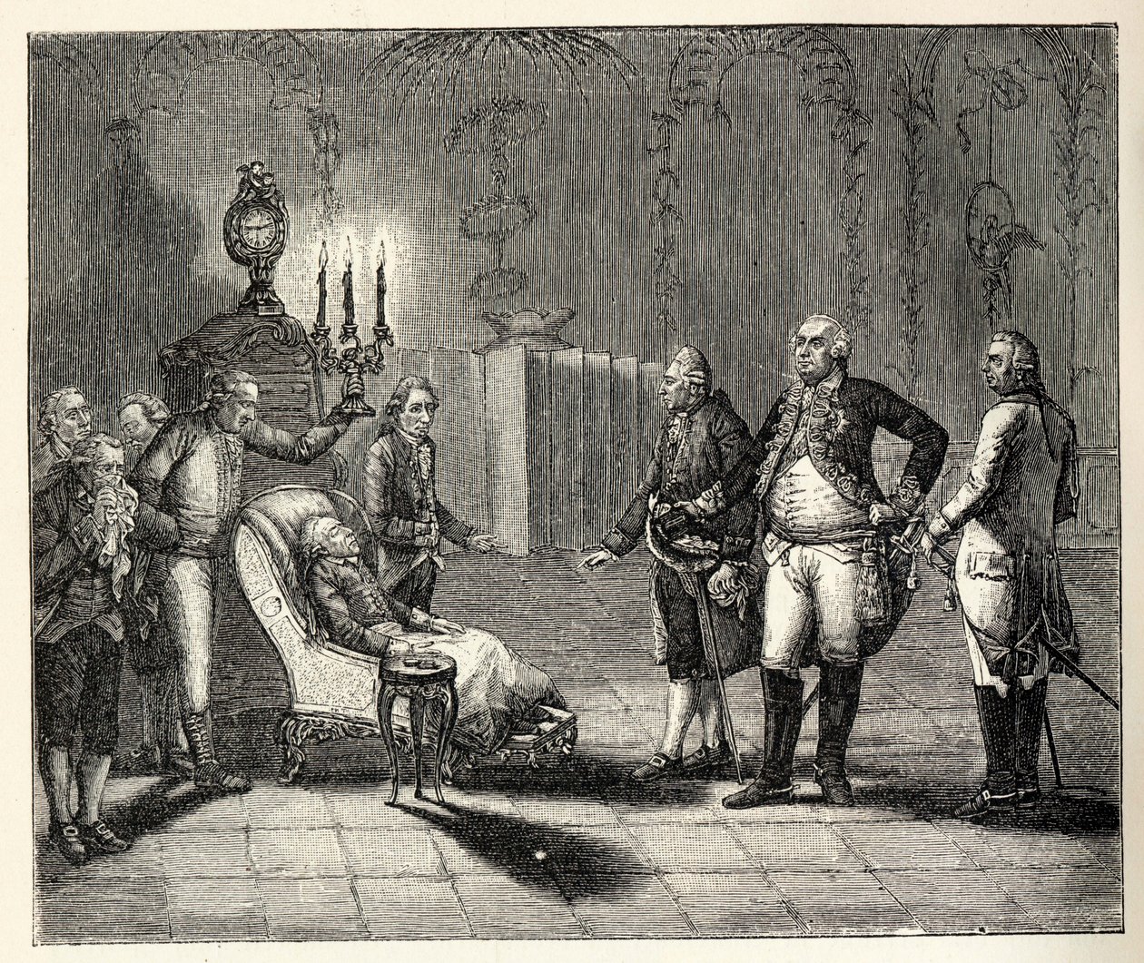 La muerte de Federico II el 17 de agosto de 1786 de Unbekannt