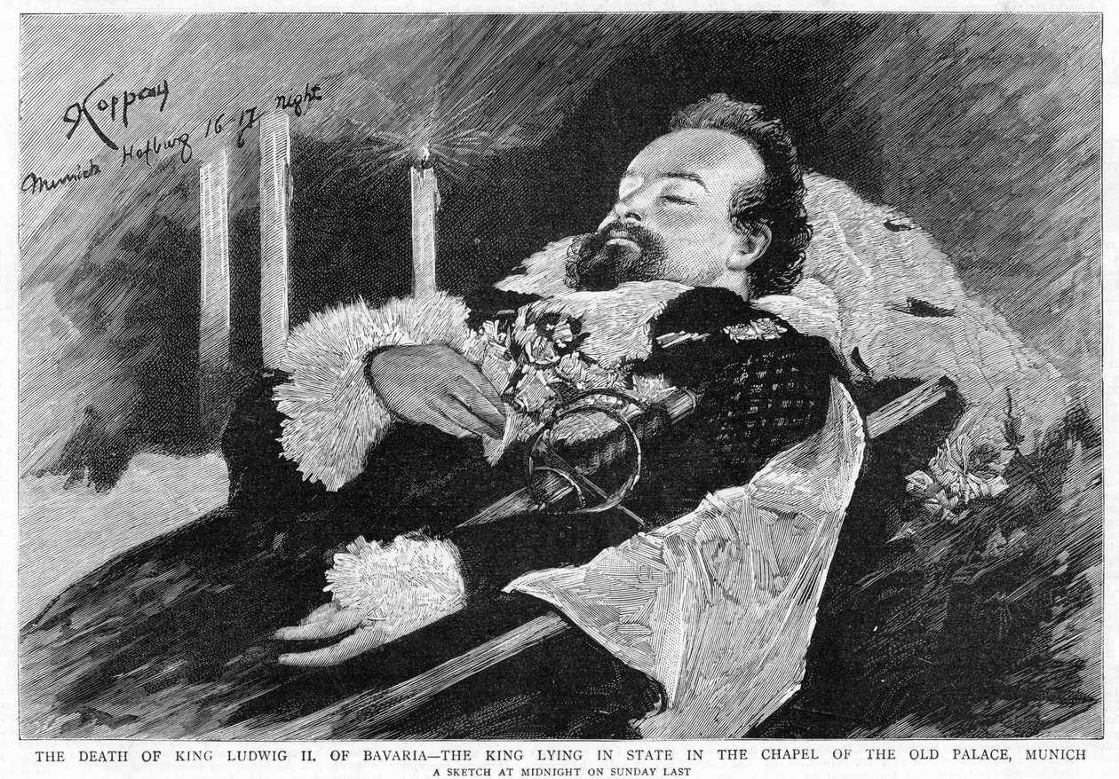 La muerte del rey Luis II de Baviera 1845-1886, 1886 de Unbekannt