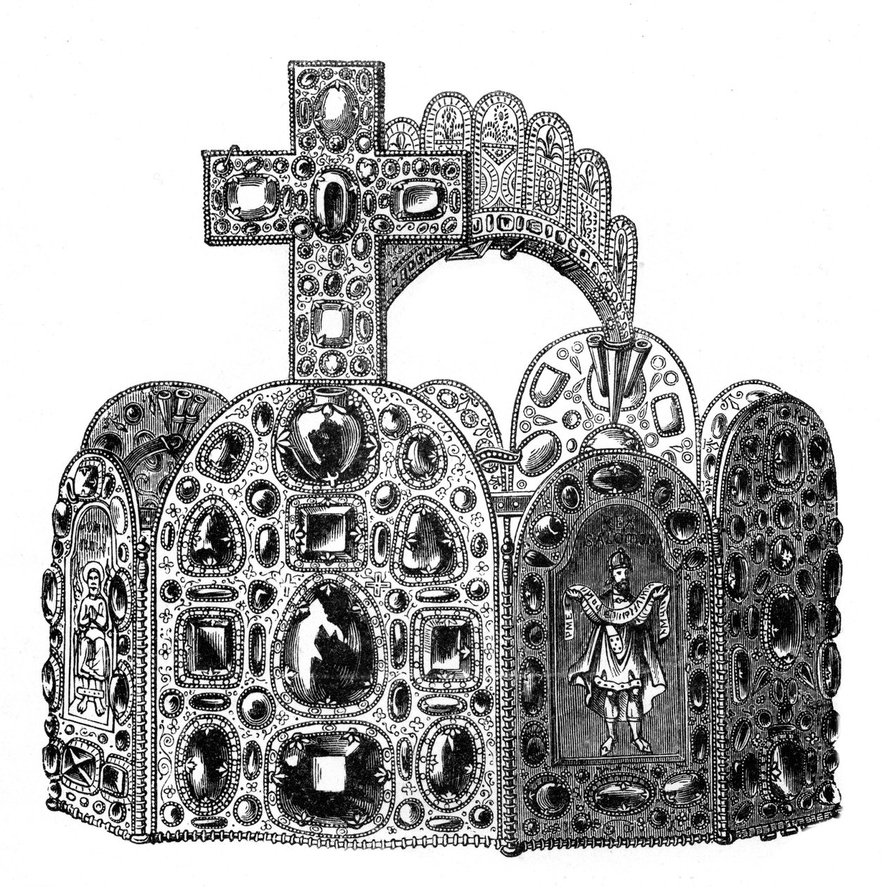 El diadema de Carlomagno, siglo VIII, 1870 de Unbekannt