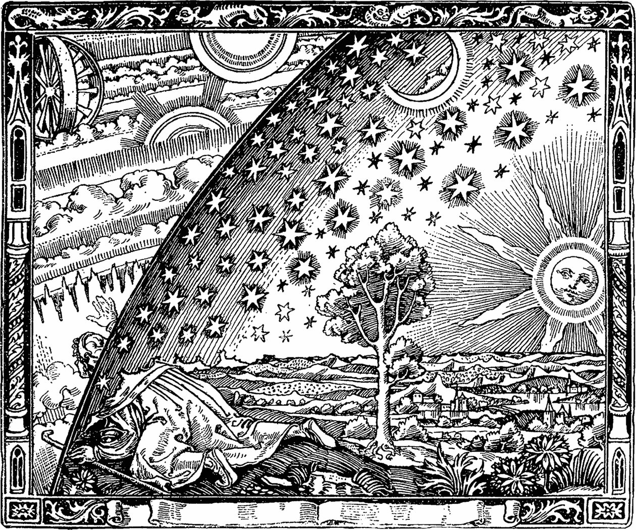 El borde del firmamento, grabado de Flammarion, de L