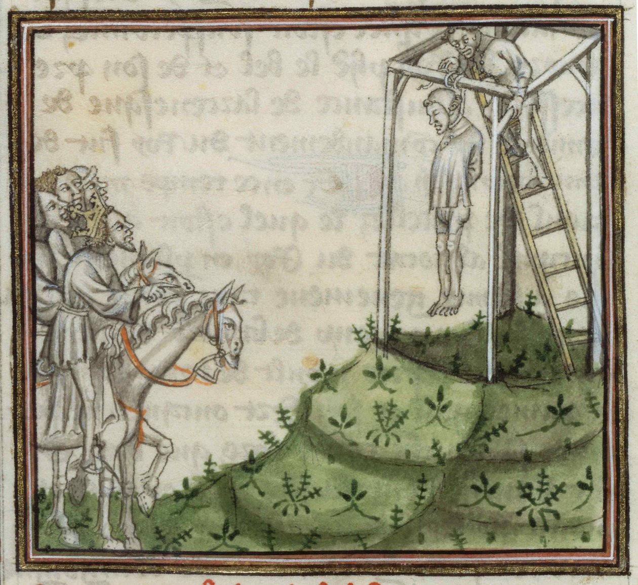 La ejecución de Enguerrand de Marigny. De Grandes Crónicas de Francia, siglo XIV de Unbekannt