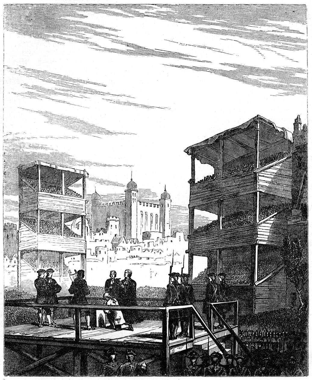 La ejecución de Lord Derwentwater 1689-1716 en Tower Hill, Londres, 1716 siglo XIX de Unbekannt