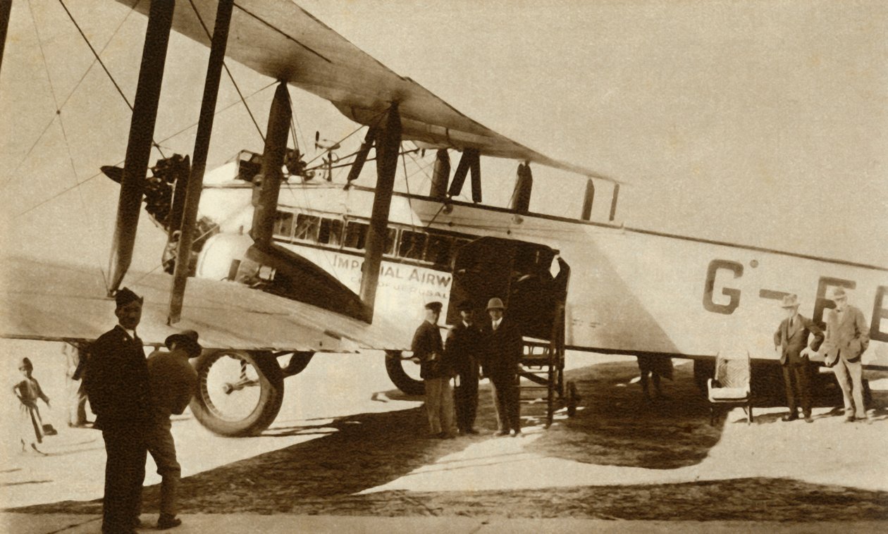 El primer correo aéreo indio llega al aeropuerto de Croydon, sur de Londres, 1929, 1935 de Unbekannt
