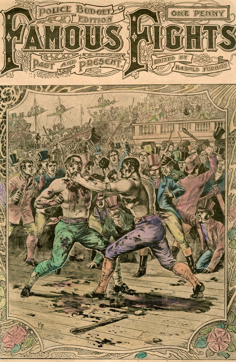 La primera pelea entre Tom Spring y Jack Langan, 1824 finales del siglo XIX o principios del siglo XX de Unbekannt