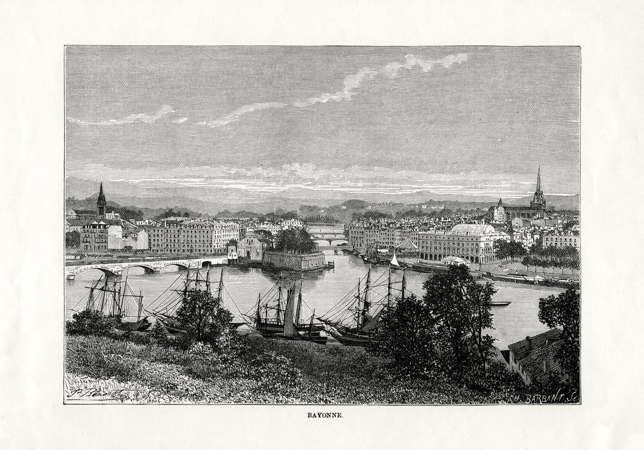 El puerto de Bayona, Francia, 1879 de Unbekannt