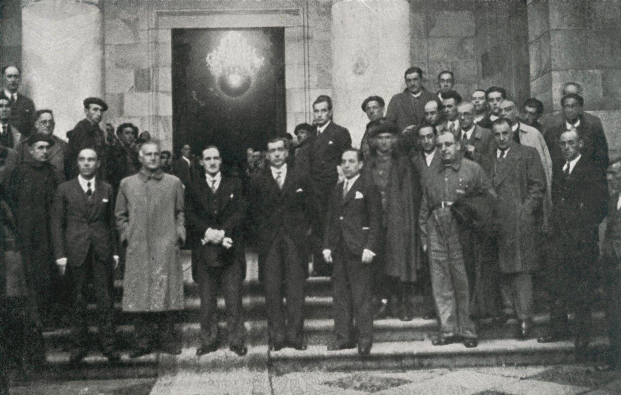 El jefe del gobierno vasco (o lehendakari) José Antonio Aguirre y miembros del gobierno, Barcelona. Fundación Privada Jubert Figueras. de Unbekannt