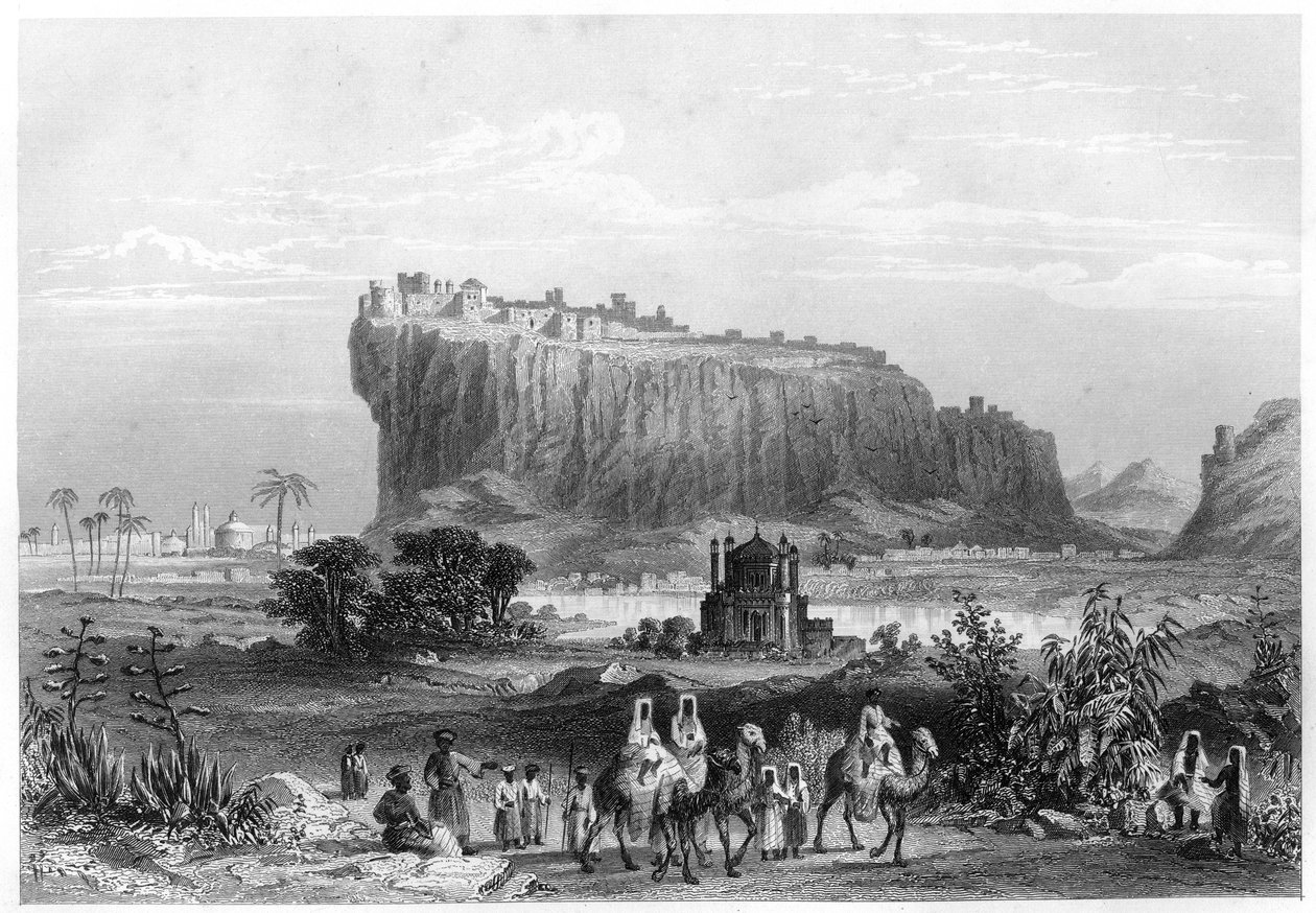 La fortaleza en la colina de Gwalior, India, c1860 de Unbekannt