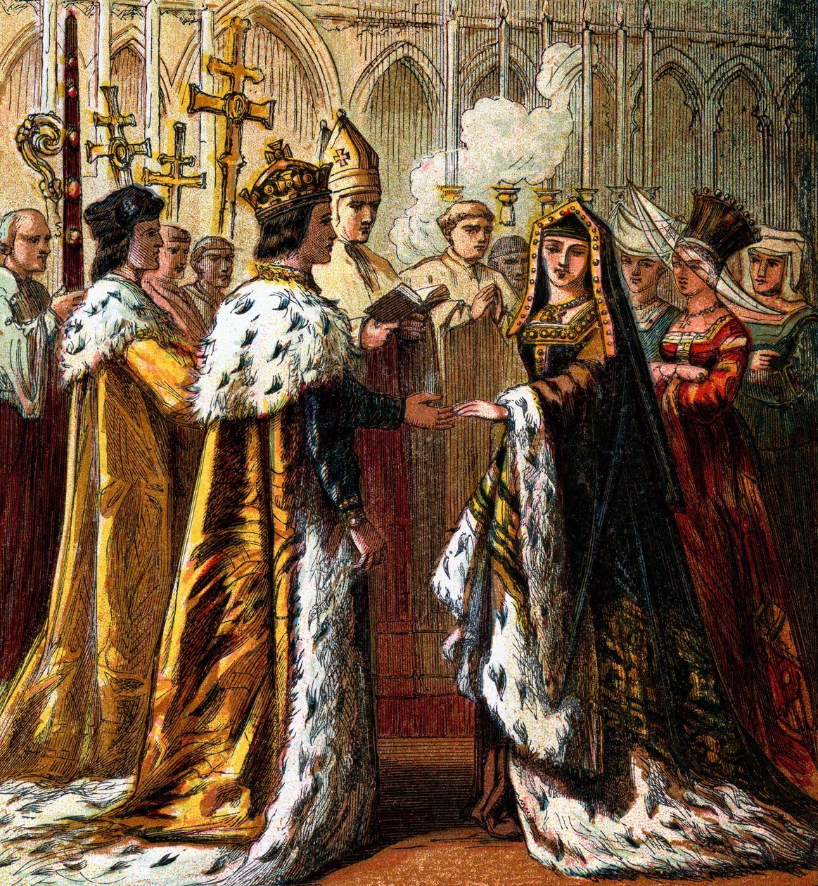 El matrimonio de Enrique VII, 1486, c1850 de Unbekannt