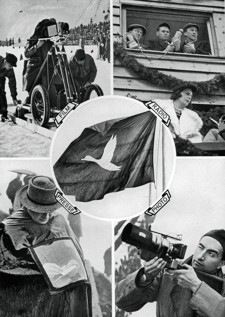 Los medios en acción, Juegos Olímpicos de Invierno, Garmisch-Partenkirchen, Alemania, 1936 de Unbekannt