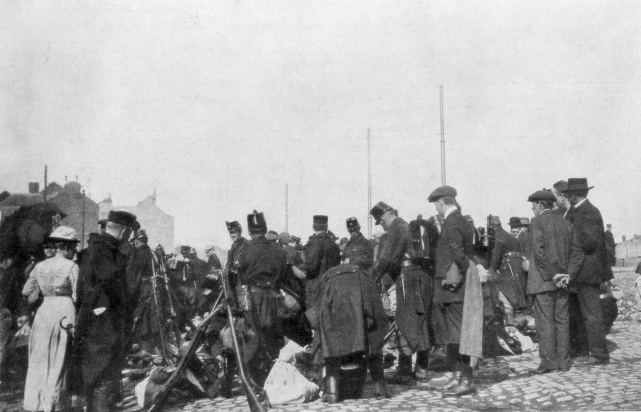 La movilización para la defensa de Lieja, Bélgica, 31 de julio de 1914 de Unbekannt