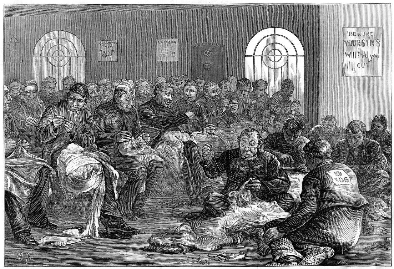 La sala de agujas, Prisión de Clerkenwell, Londres, 1874 de Unbekannt