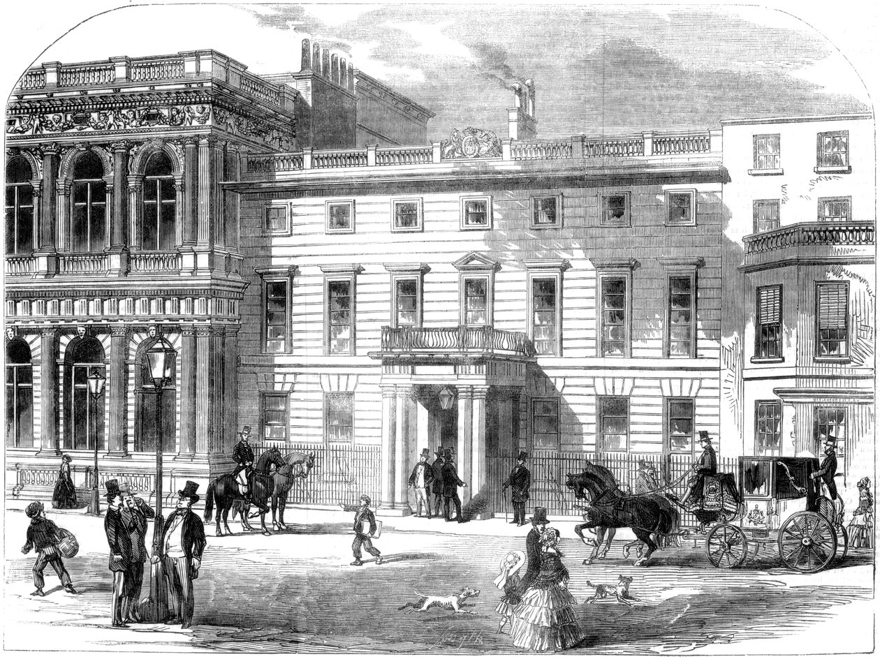 La nueva oficina del departamento de guerra, Buckingham House, Pall Mall, Londres, 1855 de Unbekannt