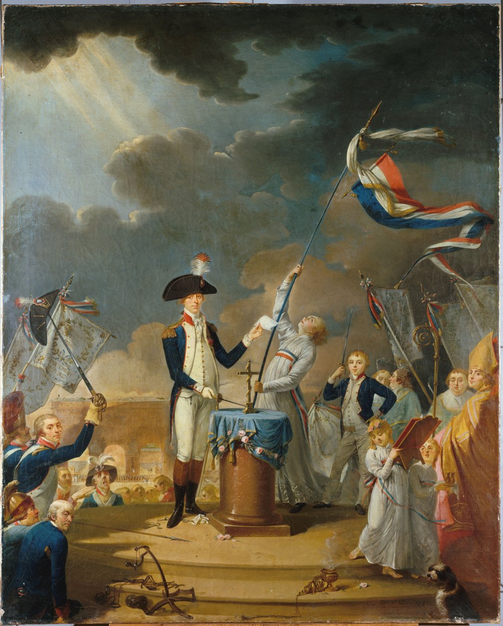 El juramento de La Fayette en el Festival de la Federación, 14 de julio de 1790, 1791 de Unbekannt