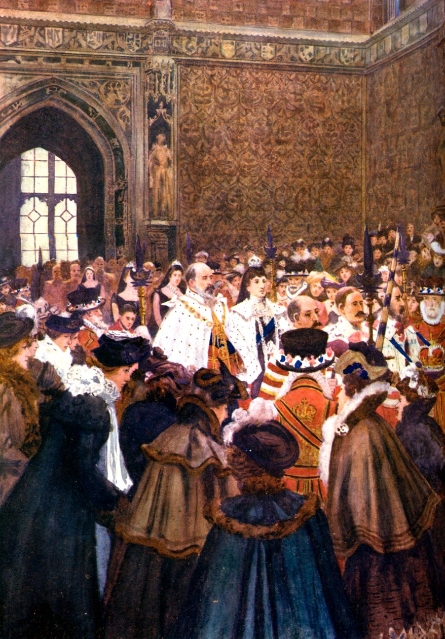 La apertura del Parlamento por el Rey Eduardo VII, c1905 de Unbekannt