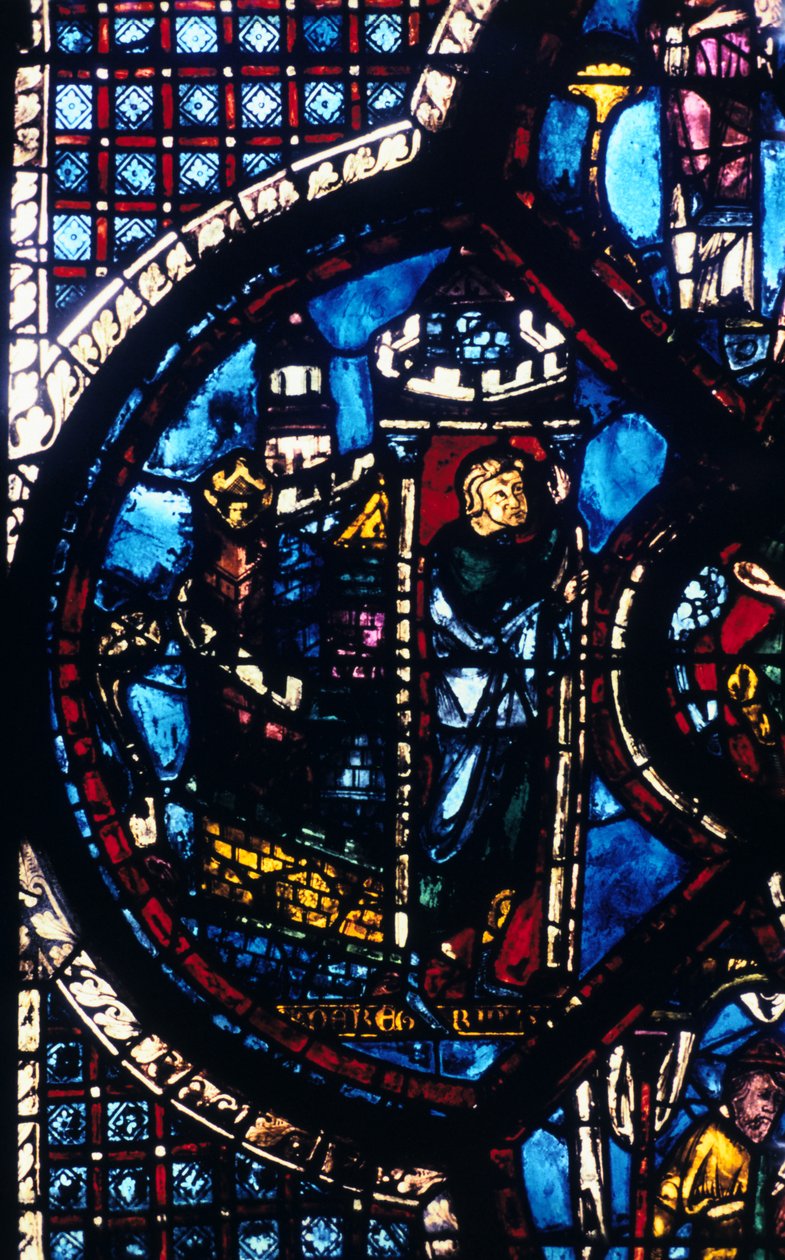 El peregrino deja Jerusalén para Jericó, vidriera, Catedral de Chartres, Francia, 1205-1215 de Unbekannt