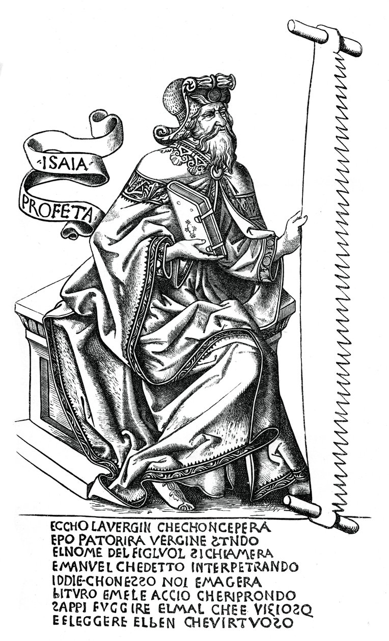 El profeta Isaías con el instrumento de su martirio, siglo XV, 1870 de Unbekannt