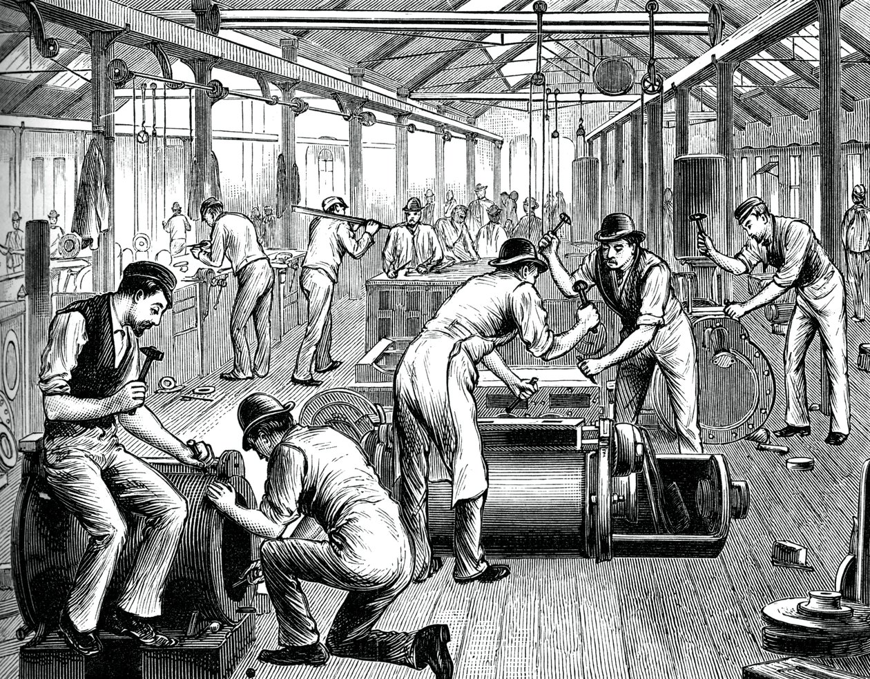 La tienda de bombas en una fábrica de Cornwall, c1880 de Unbekannt