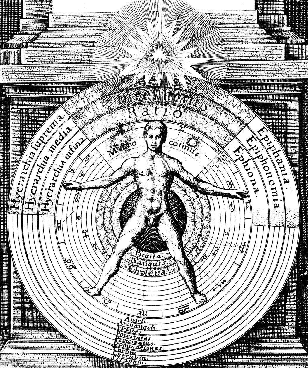 La relación del Hombre, el microcosmos, con el Universo, el macrocosmos de Unbekannt