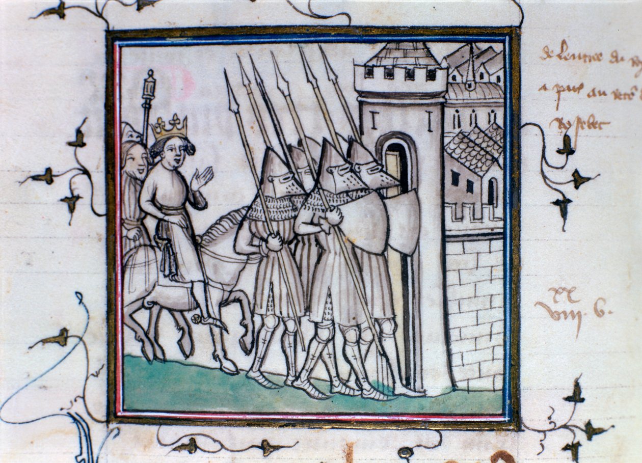 El regreso de Carlos VI de Francia después de la Batalla de Rosbecque, 1382, siglos XIV-XV de Unbekannt