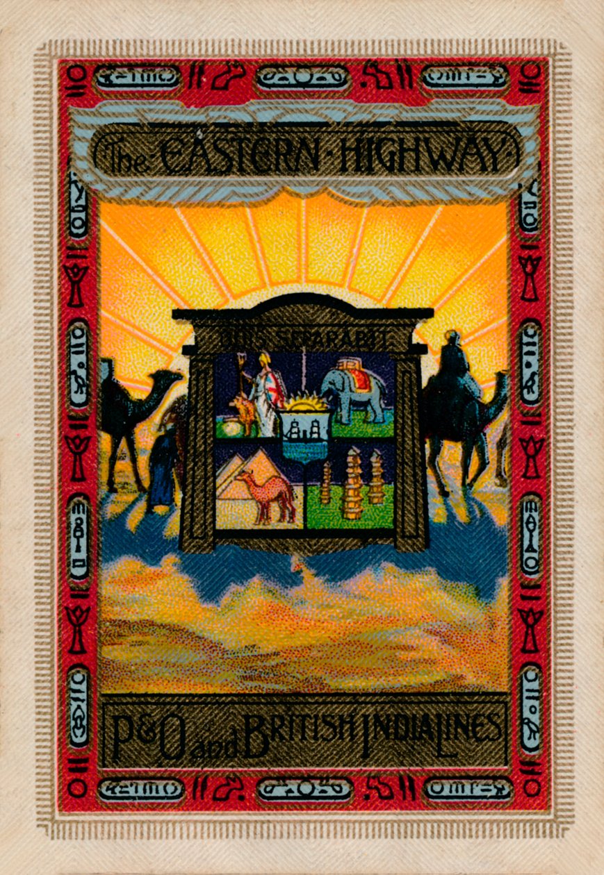 El reverso de una carta de juego producida para P&O y British India Lines, 1925 de Unbekannt