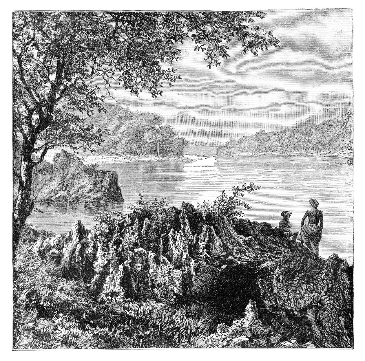 El río Salwen, arriba de Moulmein, Myanmar, 1895 de Unbekannt