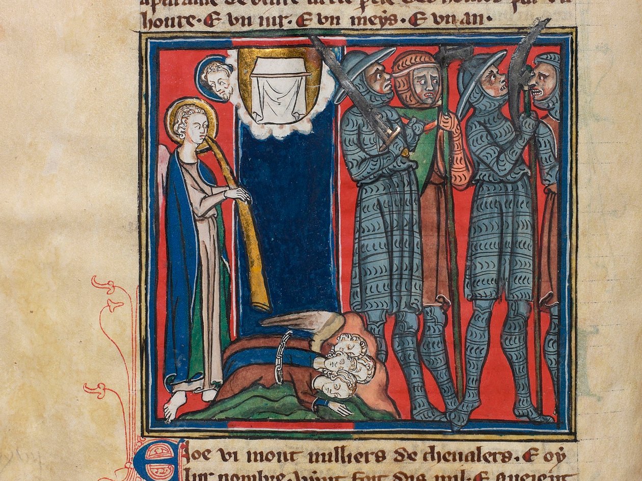 El sexto ángel tocó su trompeta... Miniatura de: Apocalipsis de San Juan, ca 1320 de Unbekannt