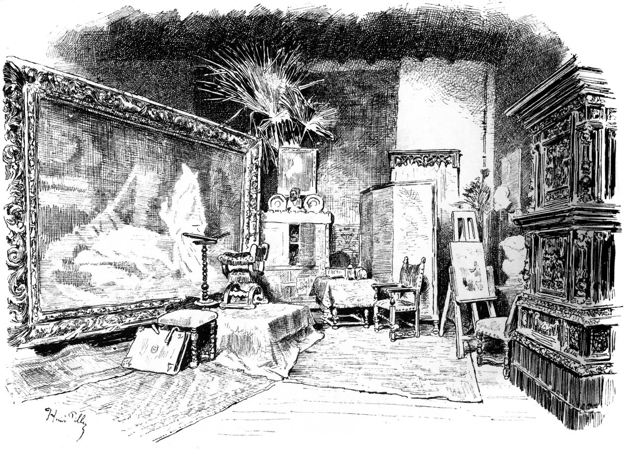 El estudio de Karl von Piloty, c1880-1882 de Unbekannt