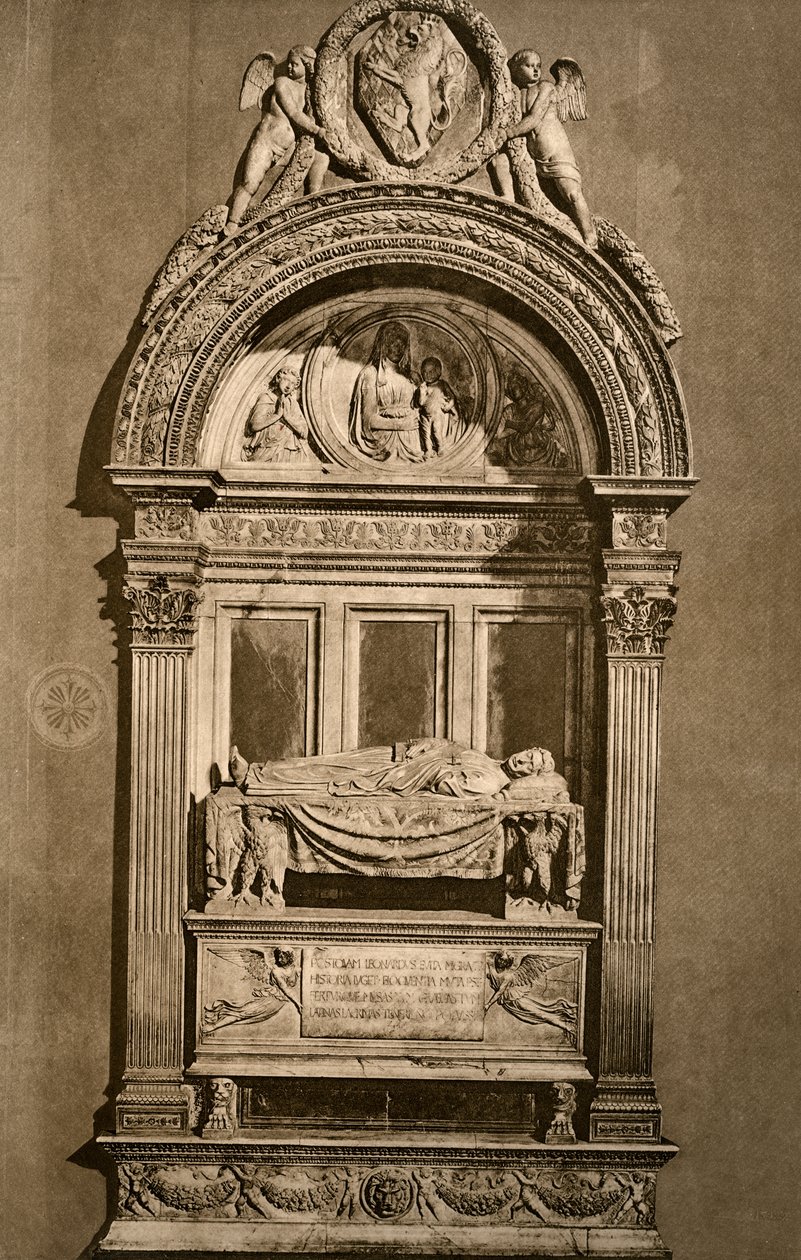 La tumba de Leonardo Bruni c1369-1444, Basílica de Santa Croce, Florencia, 1882 de Unbekannt