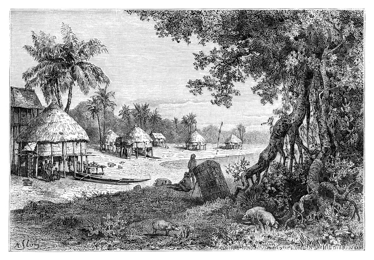 El pueblo de Sawi, Car-Nicobar, Islas Nicobar, India de Unbekannt