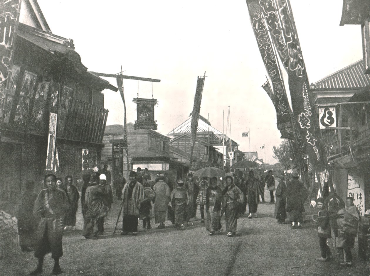 Calle del Teatro, Yokohama, Japón, 1895 de Unbekannt