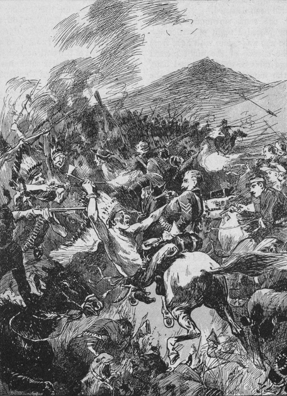 Se lanzaron a la masa hirviente de hombres rojos pintados y emplumados, 1902 de Unbekannt