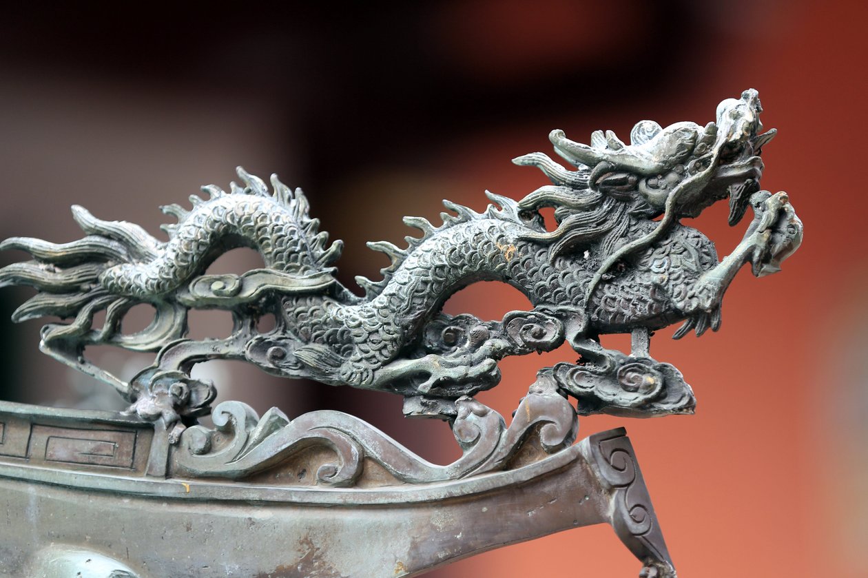 Templo Thian Hock Keng. Dragón. Singapur de Unbekannt