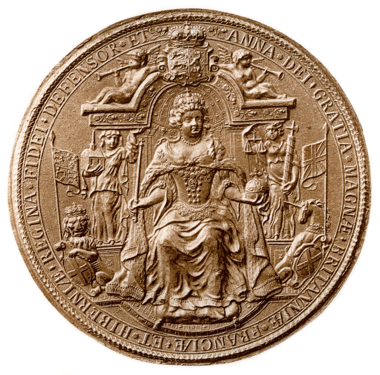 Tercer gran sello de la Reina Ana, anverso, 1702-1714, 1906 de Unbekannt