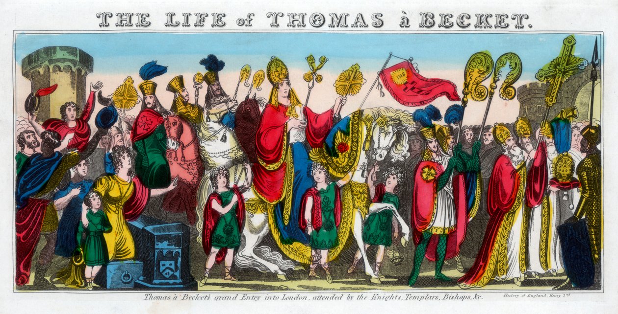 La gran entrada de Thomas à Becket en Londres, siglo XII, siglo XIX de Unbekannt