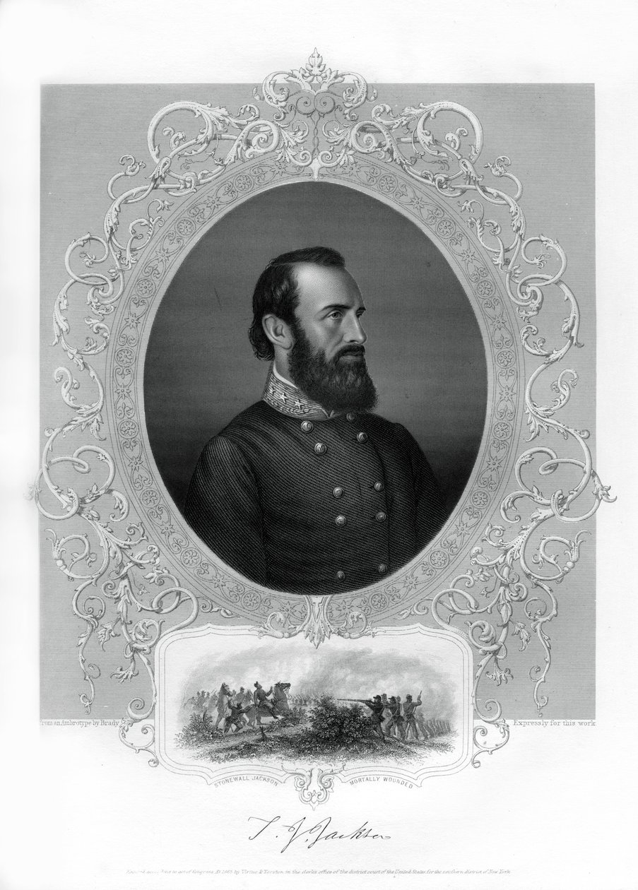 Thomas Jonathan Stonewall Jackson, general confederado durante la Guerra Civil Americana de Unbekannt
