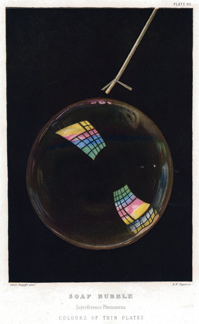 Thomas Young 1773-1829, películas delgadas ilustradas por burbuja de jabón, 1872 de Unbekannt