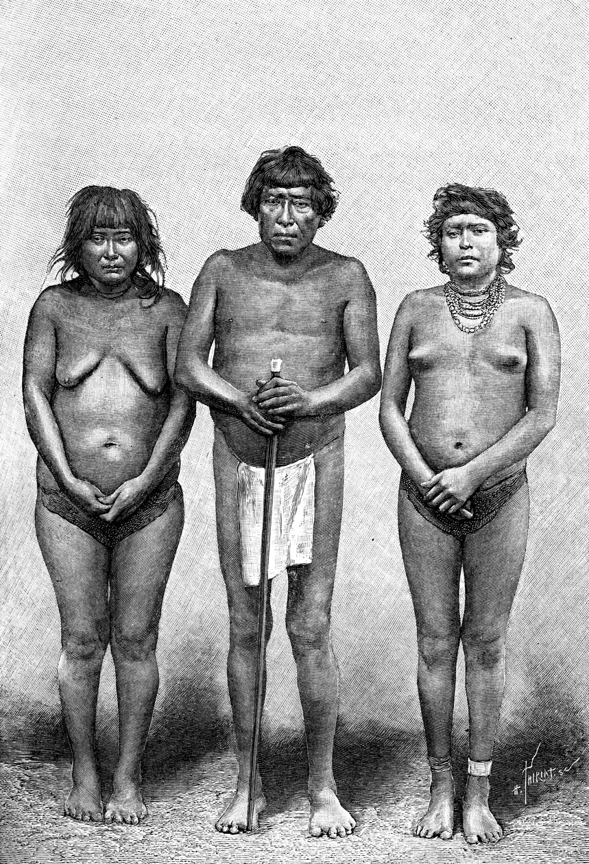 Tres indios Guarauni, Venezuela, 1895 de Unbekannt