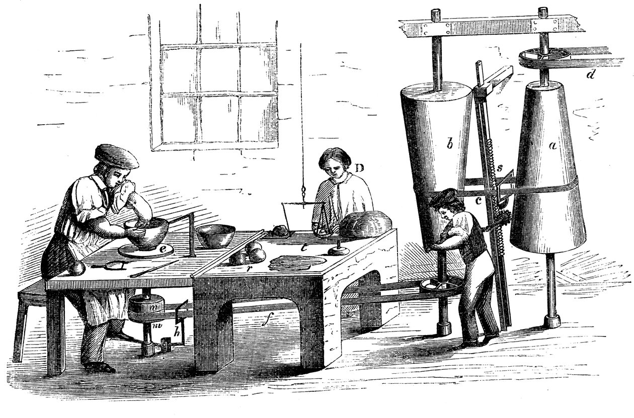 Lanzando un recipiente de barro, c1860 de Unbekannt