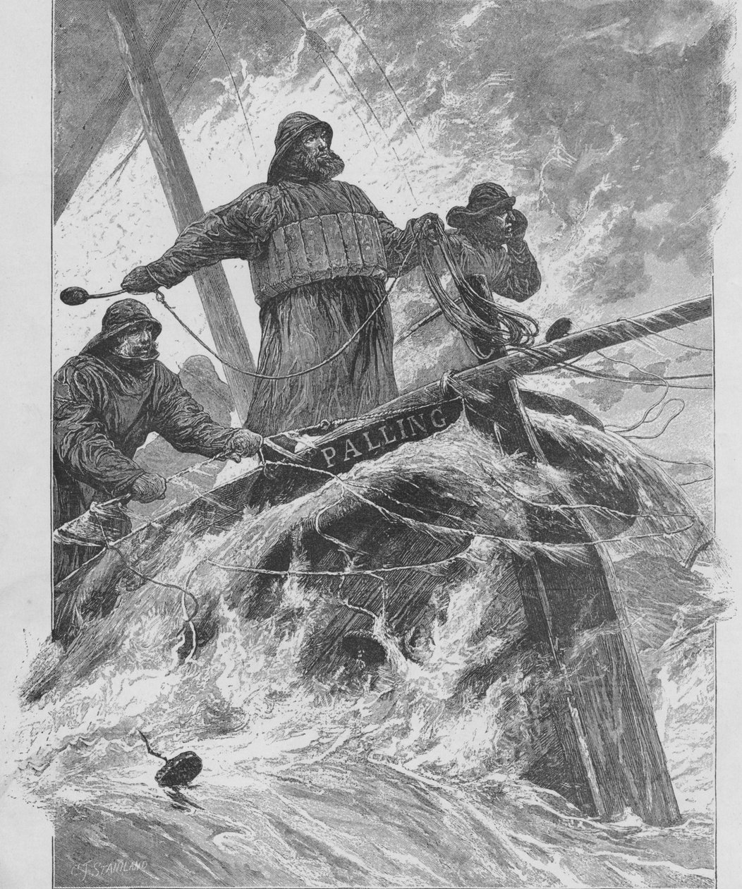 Lanzando la cuerda de salvamento, 1890 de Unbekannt