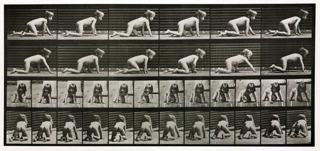 Fotografías en time-lapse de un niño gateando de Unbekannt