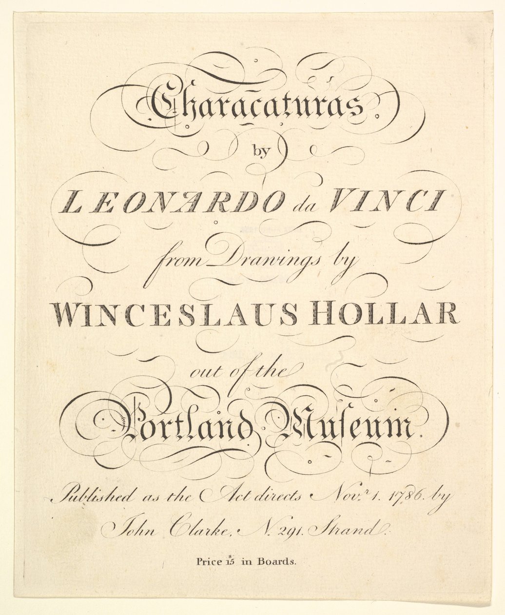 Página de Título: Caricaturas de Leonardo da Vinci, de Dibujos de Wincelslaus Hollar de Unbekannt