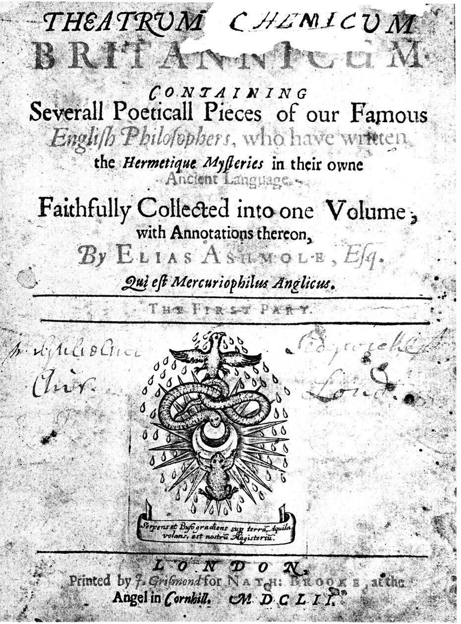 Página de título de Theatrum Chemicum Britannicum de Elias Ashmole, 1652 de Unbekannt