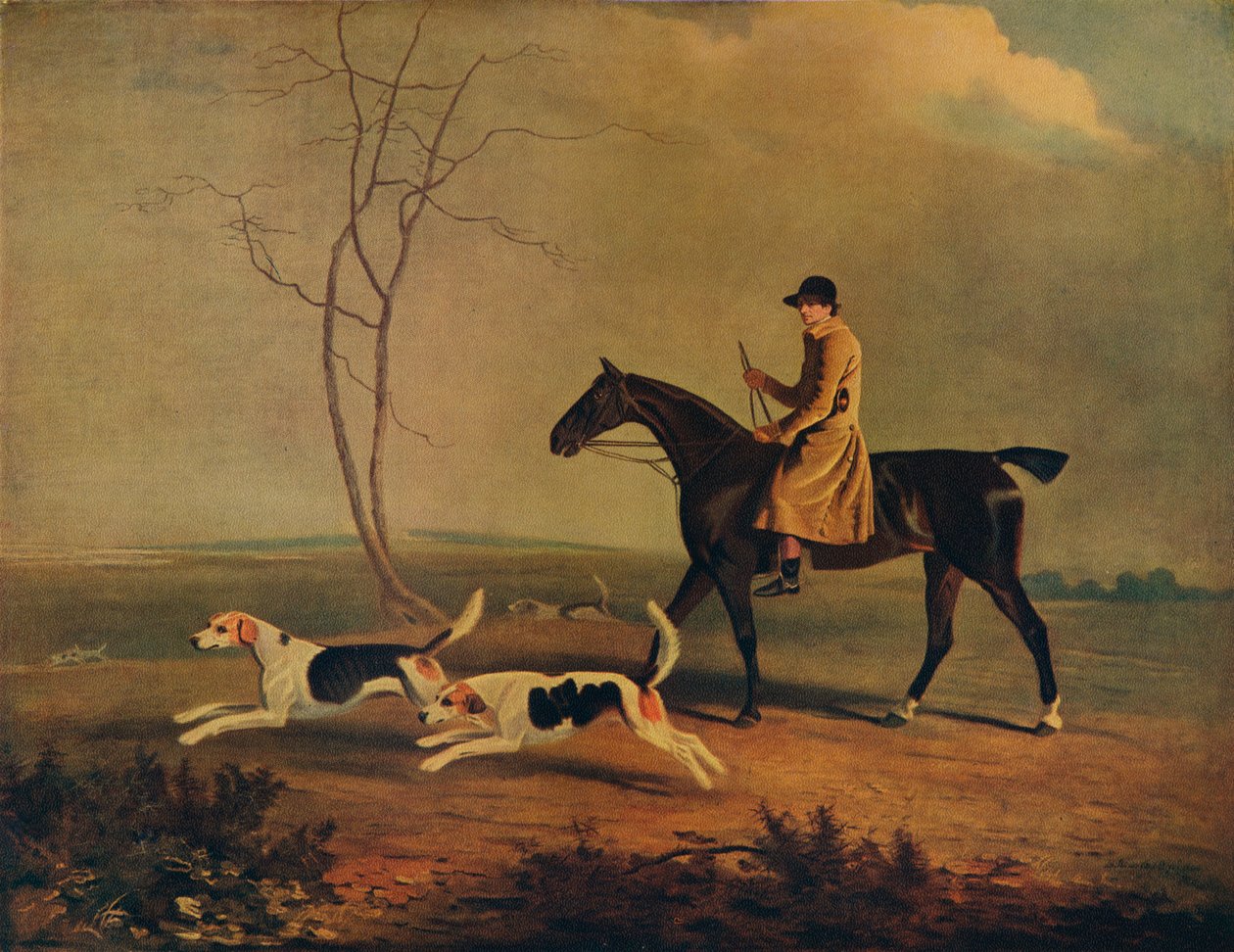 Tom Oldaker, cazador de los sabuesos de Berkley, en Pickle, con los sabuesos, 1800, 1929 de Unbekannt